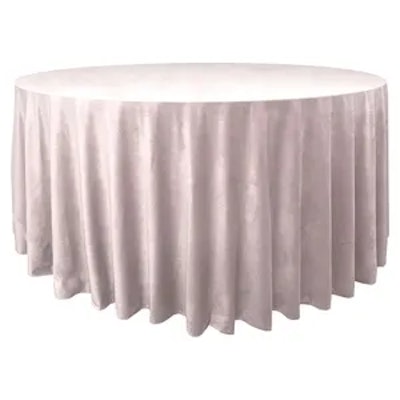 Скатерть велюр, круглая, светло-розовая ХЛ