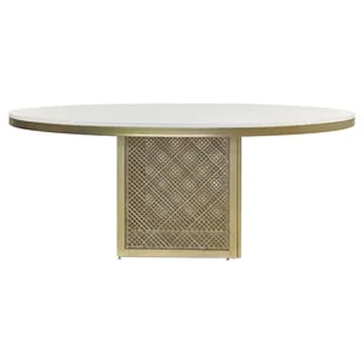 Стол Корнерс Конфесса, золотой, белая столешница