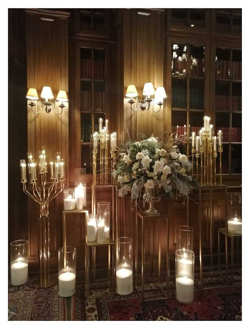 Канделябр золотой со стеклянными колбами Харизма (13 стоек)