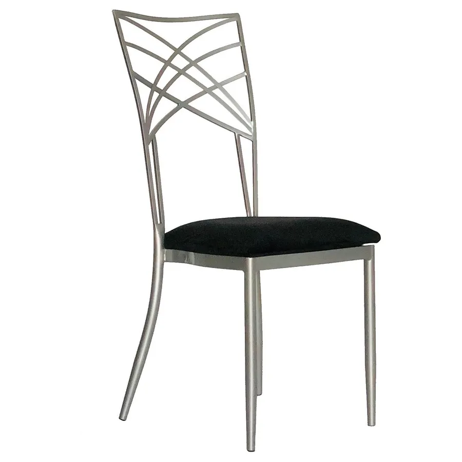 Стул Хамелеон серебро (велюр), черный - Фото миниатюра 1