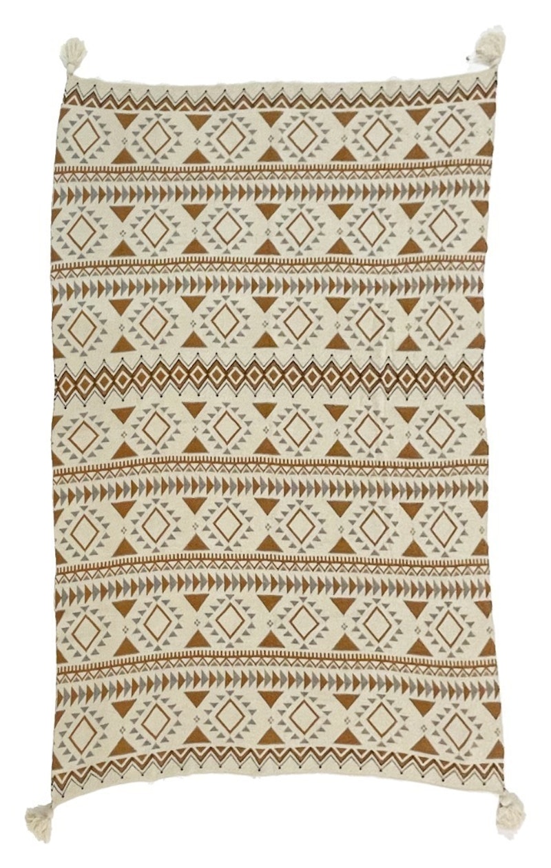 Покрывало декоративное Бохо Коричнево-Бежевое