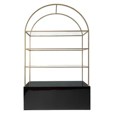 Стеллаж Арчи Золото + Черная тумба