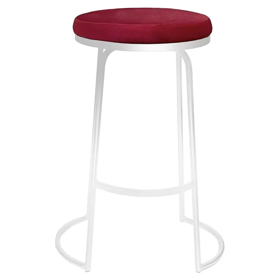 Стул барный Модерн Сэддл Малиново-красный; (любой оттенок каркас) - Фото миниатюра 4