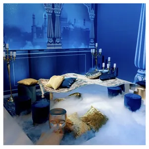 Пуф Цилиндр Золотой обод, сапфировый велюр - Фото 4