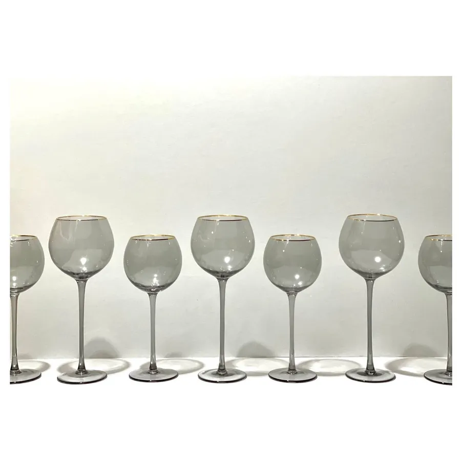 Бокал Сирен С дымчатый с золотой каймой - Фото миниатюра 4