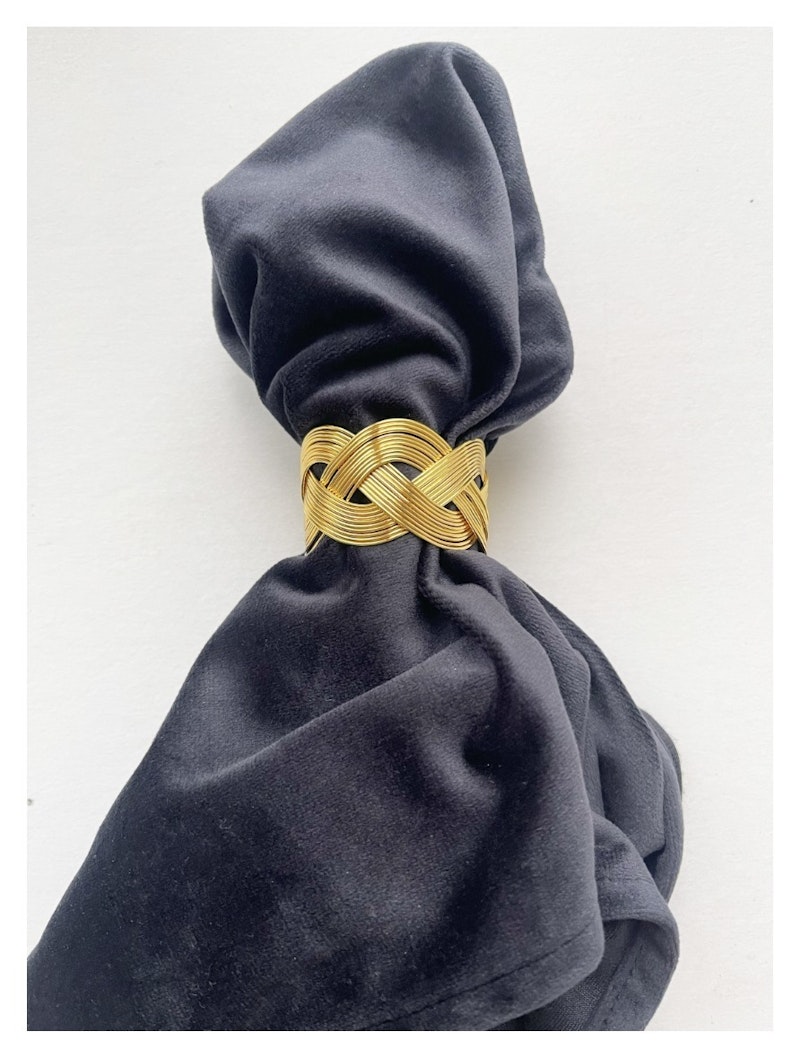 Кольцо для салфетки Косичка Золото