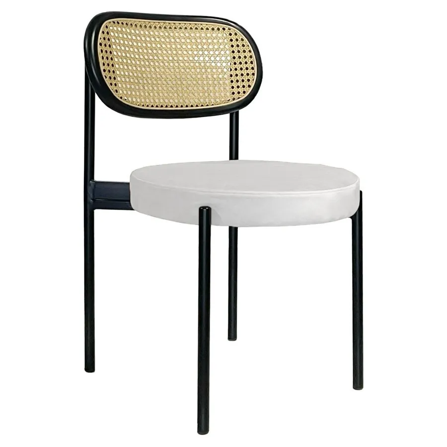 Стул Модерн Черныйk, Ротанг в черной раме + Млечный путь - Фото миниатюра 1