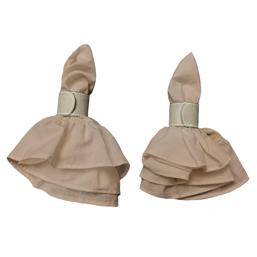 Салфетка из хлопка, с рюшами бежевая - Фото миниатюра 3