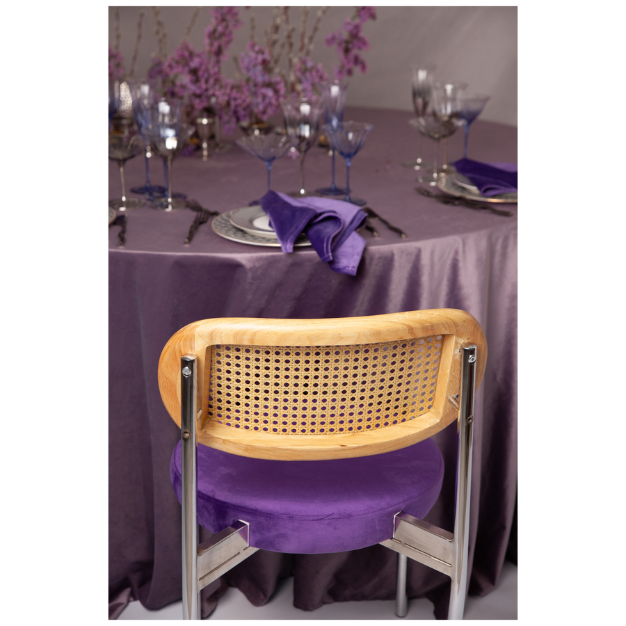 Стул Модерн Серебро, Натуральный ротанг, Таинственный фиолетовый - Фото миниатюра 3