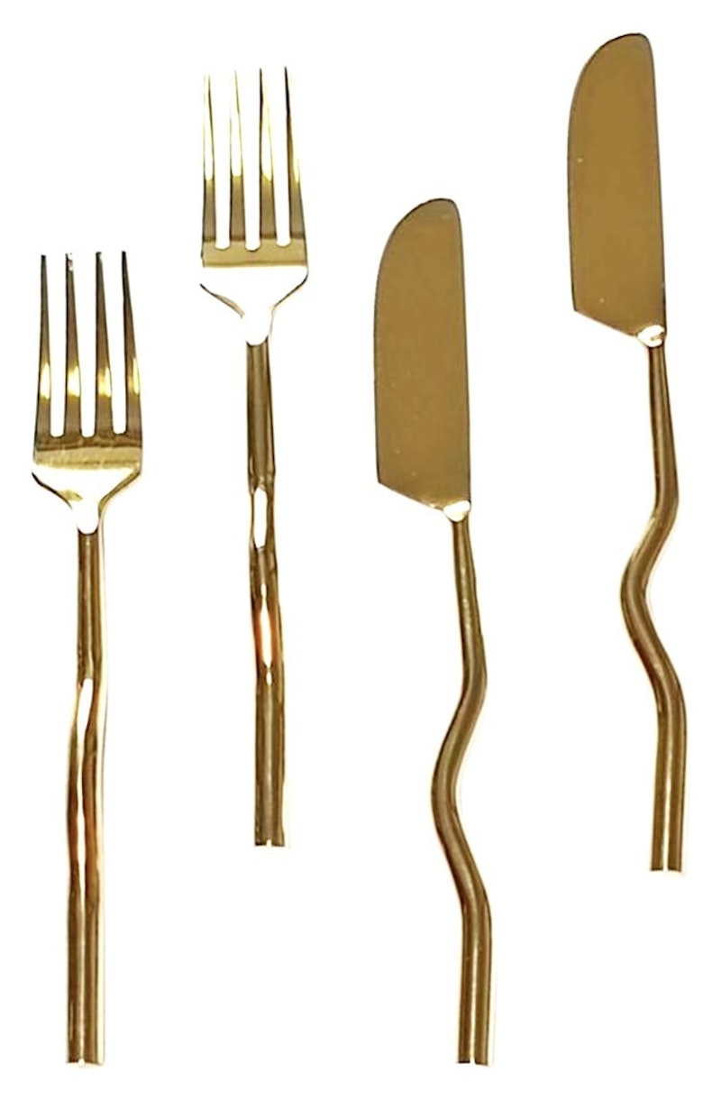 Столовые приборы Сквош Золото, сет 4 предмета