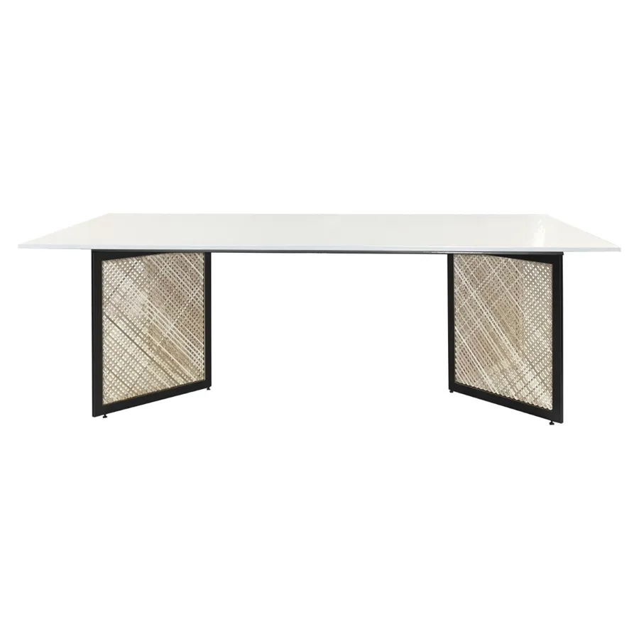 Стол Корнерс Конфесса, прям-ный белый+перекрас металла в любой цвет - Фото миниатюра 2