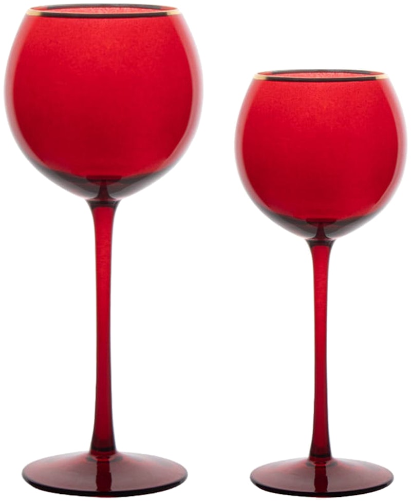 Сет бокалов Сирен рубиновых с золотой каймой