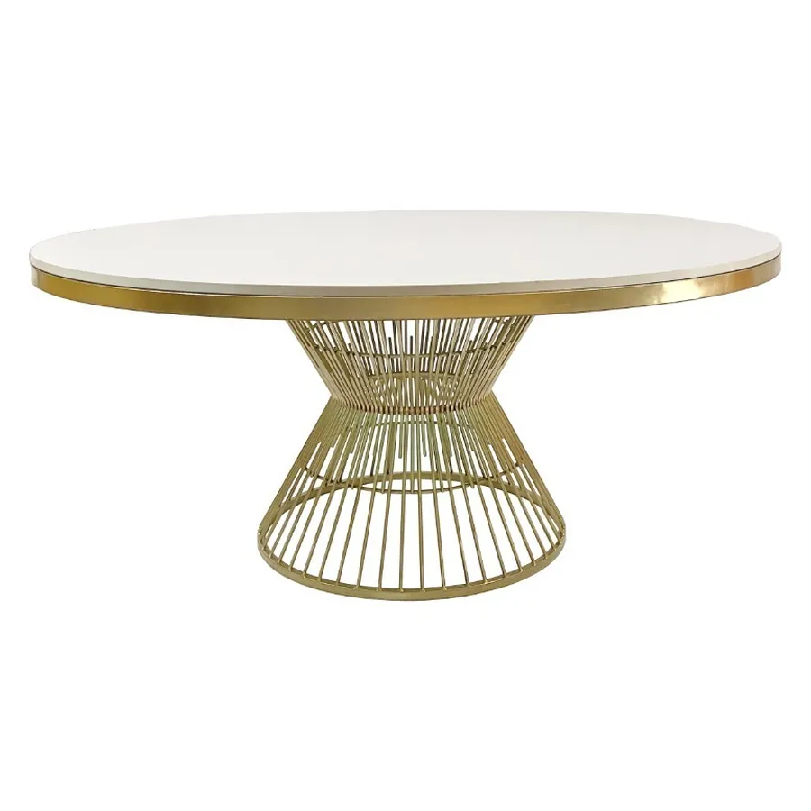 Стол Де Марко с белой столешницей белый МДФ - Фото миниатюра 1