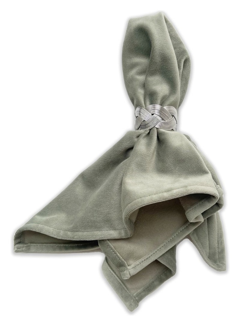 Кольцо для салфетки Косичка Серебро