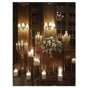 Канделябр золотой со стеклянными колбами Харизма (13 стоек) - Фото 5