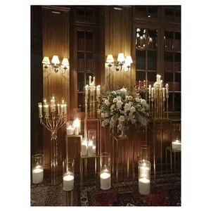 Канделябр золотой со стеклянными колбами Харизма (13 стоек) - Фото 5