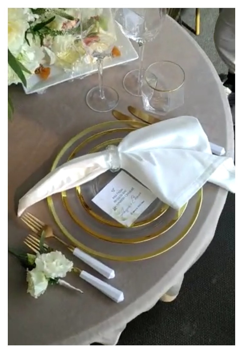 Столовые приборы Призм бело-золотые, сет 4 предмета