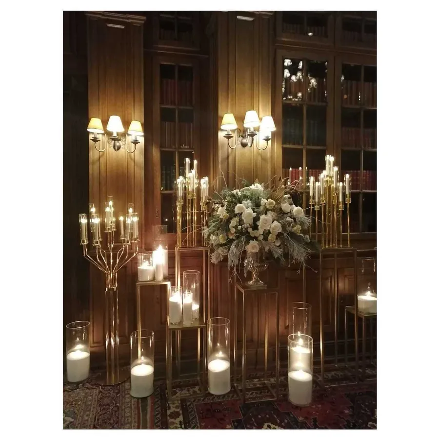 Канделябр золотой со стеклянными колбами Харизма (13 стоек) - Фото миниатюра 5