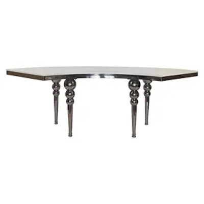 Стол-змейка-80, серебряный, столешница белый МДФ, 1 модуль - изображение 3