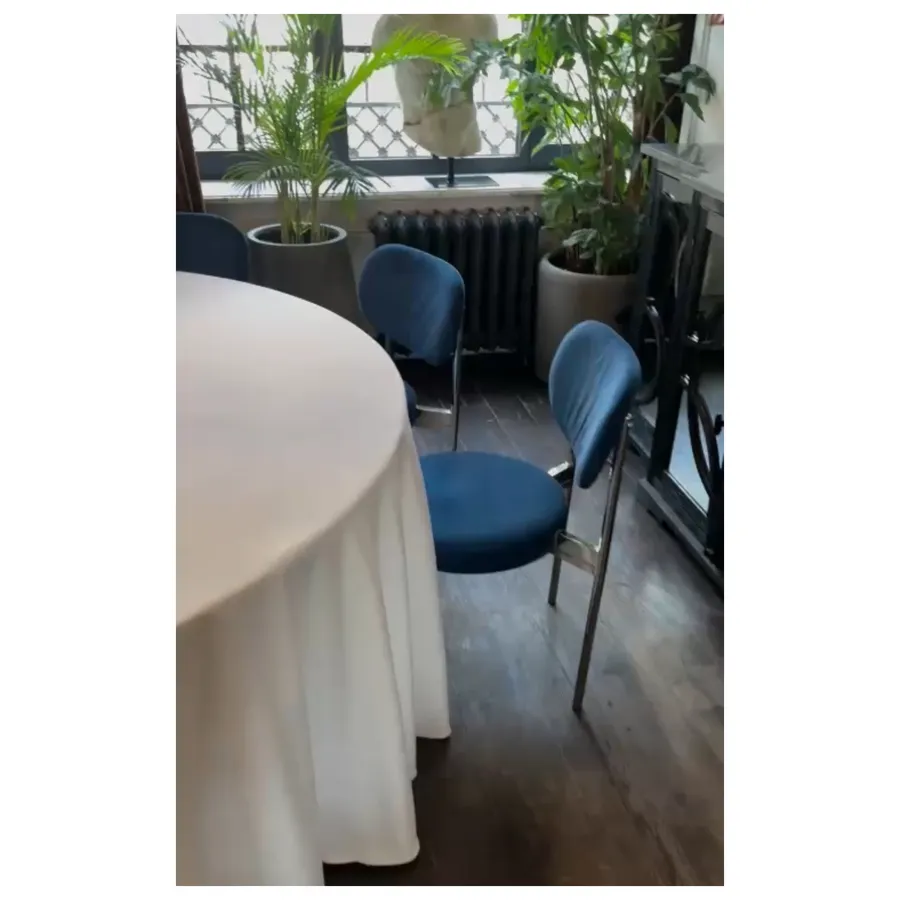 Стул Модерн Серебро, Глубокий синий - Фото миниатюра 4