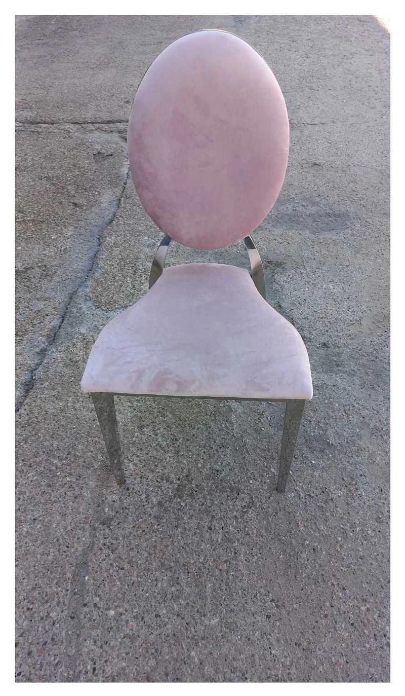 Стул Вашингтон Золото, велюр светло-розовый