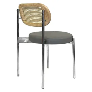 Стул Модерн Серебро, Натуральный ротанг + База серый (ЭКО-КОЖА) - изображение 5