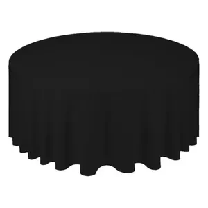 Скатерть, полиэстер, круглая, черная - Фото 1