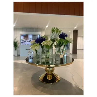 Круглый стол Идол, золотой (зеркальная столешница) - изображение 2