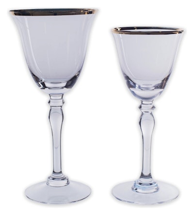 Сет бокалов Хлоэ с золотой каймой