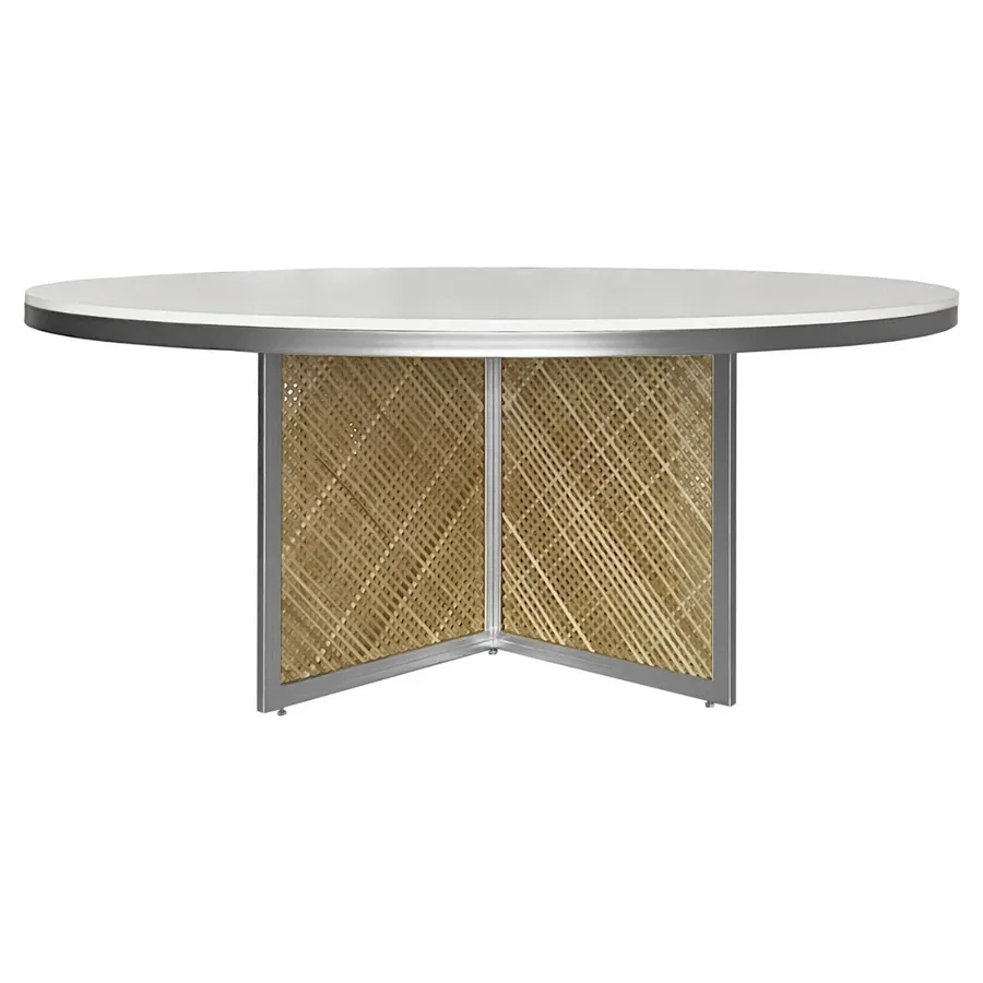 Стол Корнерс Конфесса, круглый белый + перекрас металла в любой цвет - Фото миниатюра 1