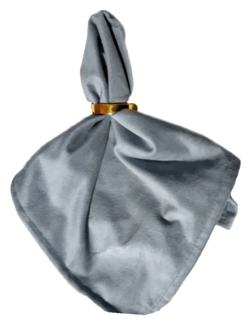 Салфетка велюр, серо-голубая