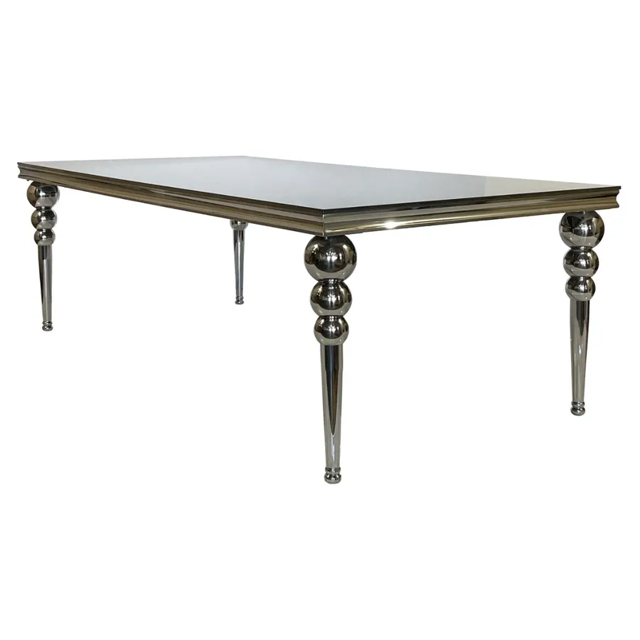 Прямоугольный стол Ректангл Серебро-240, темное зеркало - Фото миниатюра 2