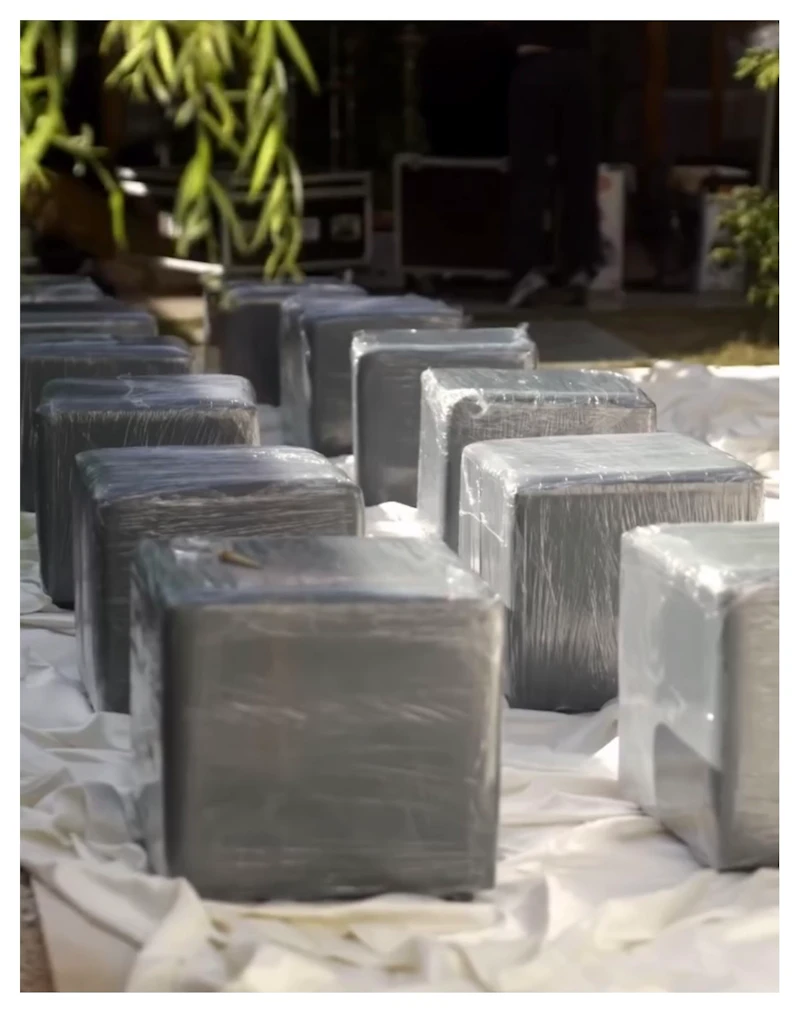 Пуф квадратный Точка, База (серая эко-кожа)