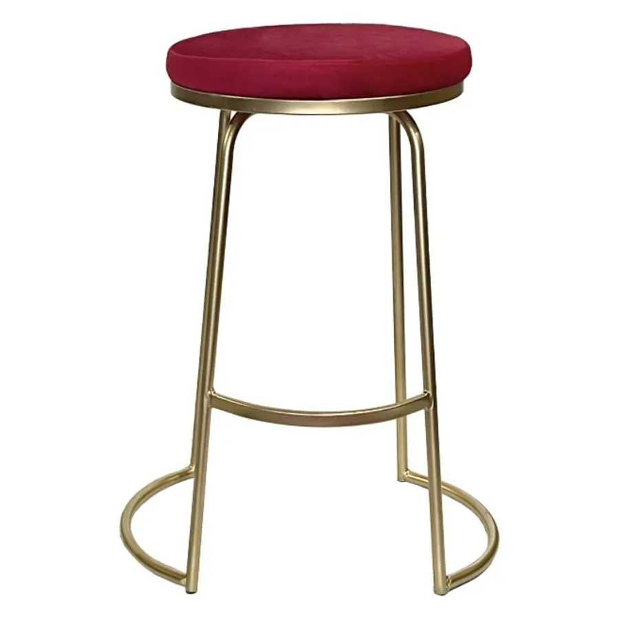Стул барный Модерн Сэддл Малиново-красный; (любой оттенок каркас) - Фото миниатюра 1