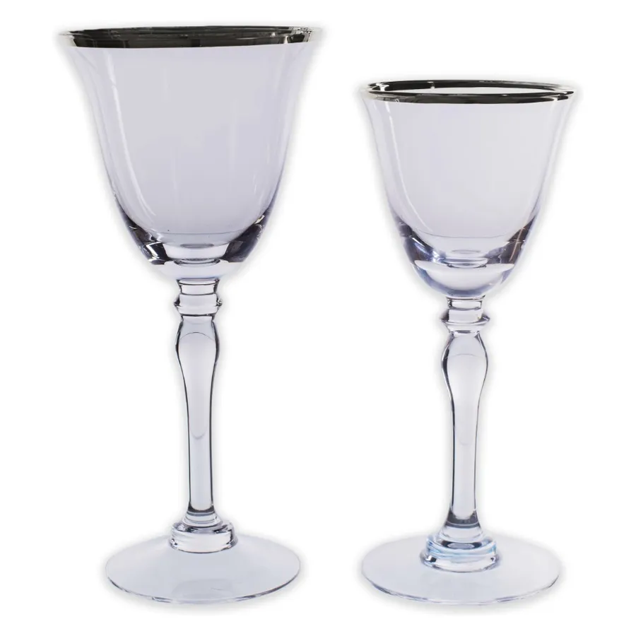 Сет бокалов Хлоэ серебряная кайма - Фото миниатюра 1