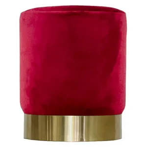 Пуф Цилиндр Золотой обод, Малиново-красный - Фото 1