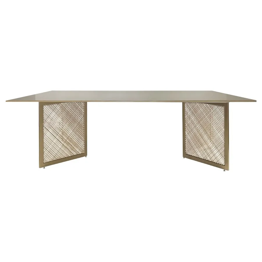 Стол Корнерс Конфесса, прямоугольный, нат.дерево + золото - Фото миниатюра 2