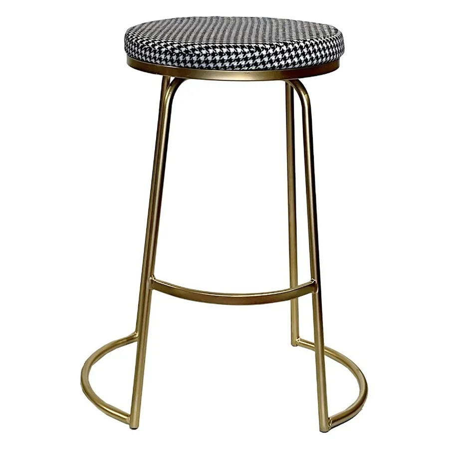 Стул барный Модерн Сэддл Гусиная лапка (любой оттенок каркаса) - Фото миниатюра 1