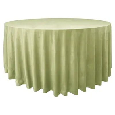 Скатерть велюр, круглая, весенняя зелень