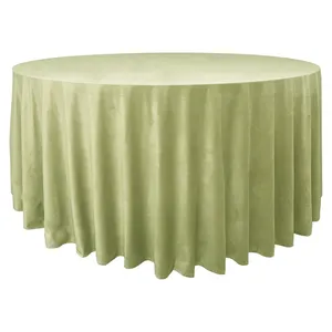 Скатерть велюр, круглая, весенняя зелень - Фото 1