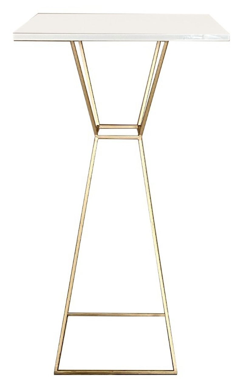 Коктейльный столик Песочные Часы Золото с квадратной столешницей