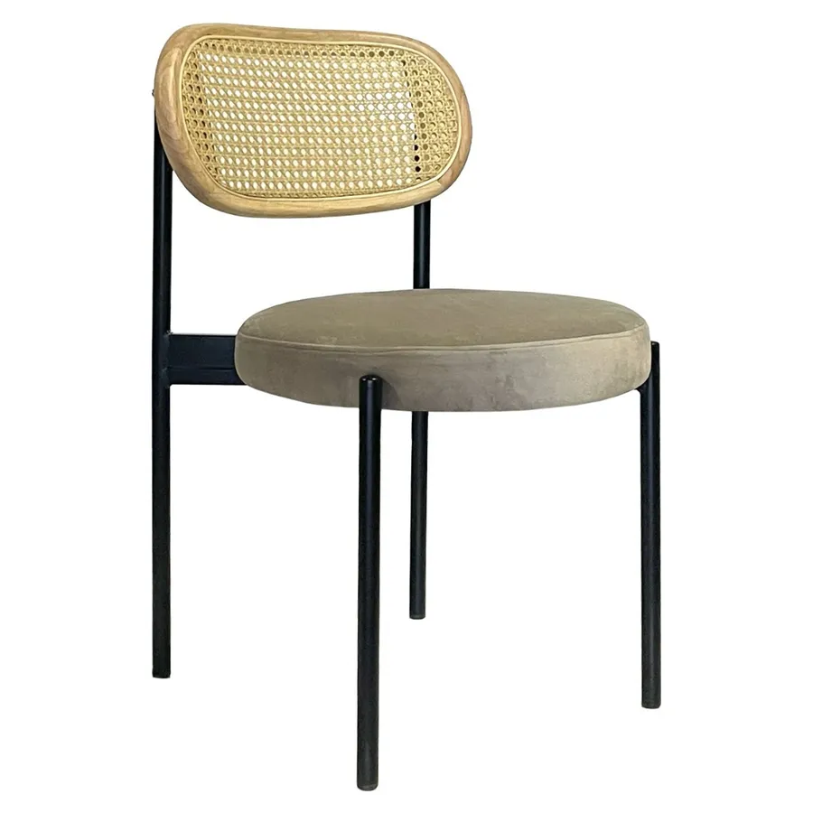 Стул Модерн Черный, Натуральный ротанг + Коко - Фото миниатюра 1