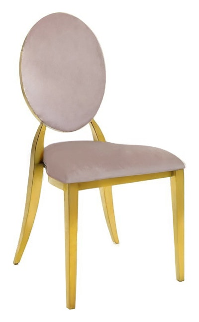 Стул Вашингтон Золото, велюр светло-розовый