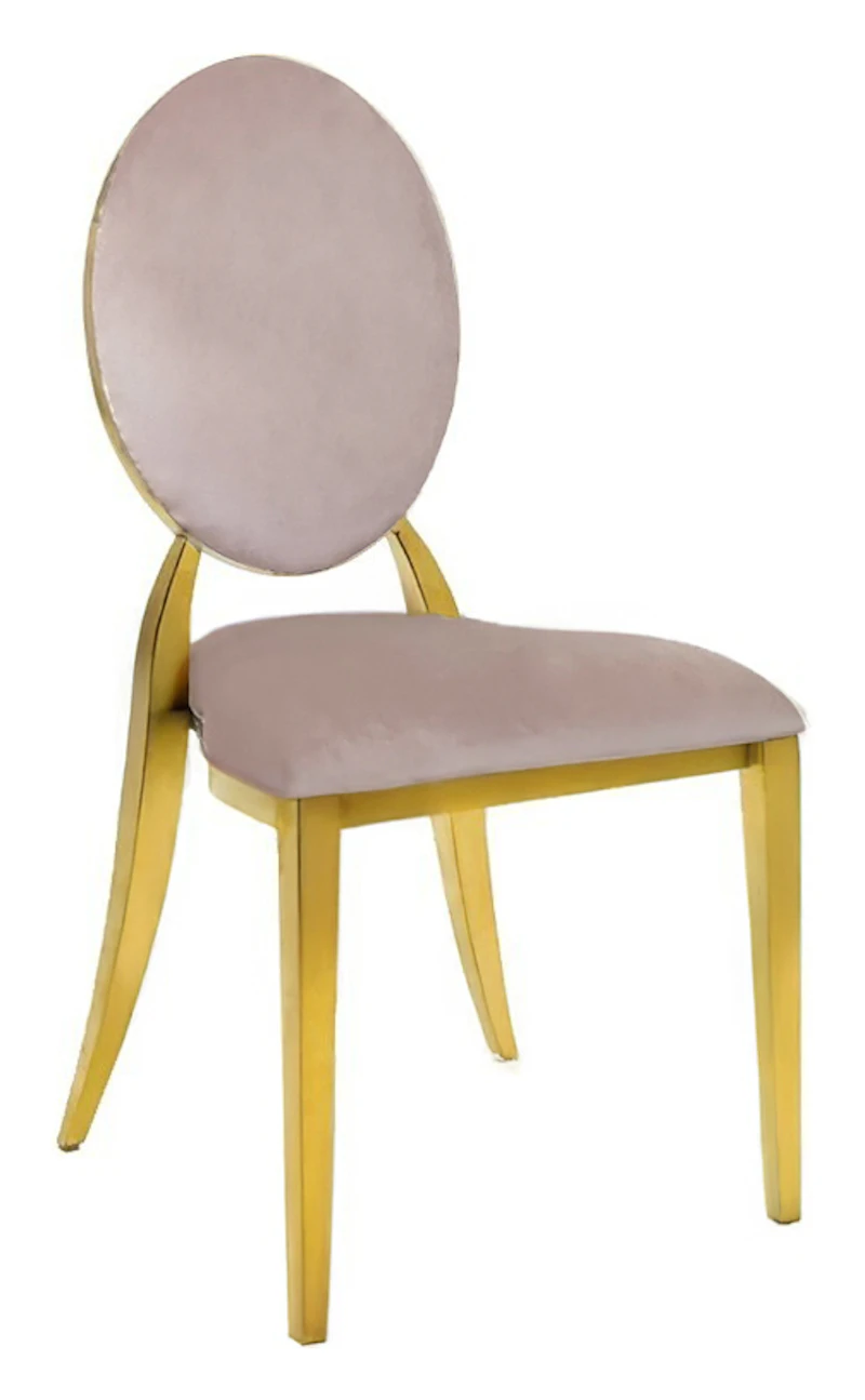 Стул Вашингтон Золото, велюр светло-розовый