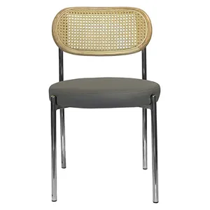 Стул Модерн Серебро, Натуральный ротанг + База серый (ЭКО-КОЖА) - изображение 2