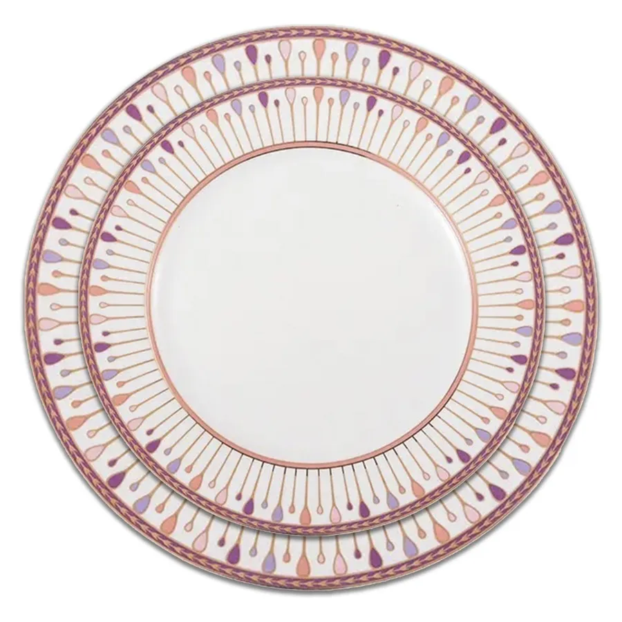 Сет тарелок Паттерн Розовый С и М - Фото миниатюра 1