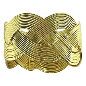 Кольцо для салфетки Косичка Золото - Фото 1
