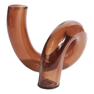 Стеклянная вазочка Пайпер коричневая - Фото 1