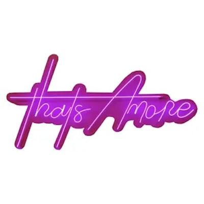 Неоновая надпись "Затс Амор", розовая