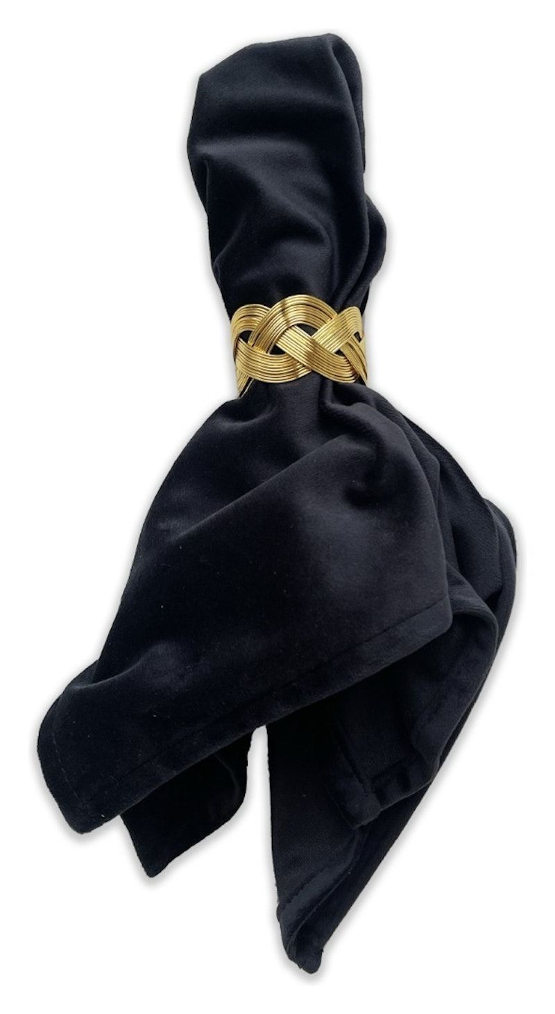 Кольцо для салфетки Косичка Золото